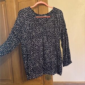 Women's Black and White Polka Dot Top